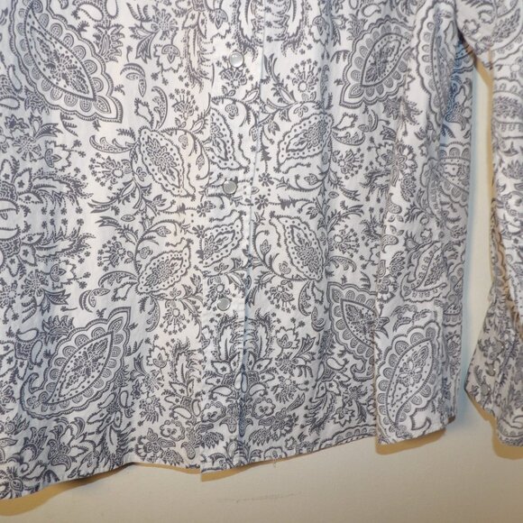 Drysdale's Pearl Snap Paisley Western Wear Shirt Sz LT - Picture 3 of 7